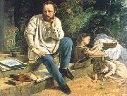 Gustave Courbet Proudhon and his children oil painting picture wholesale